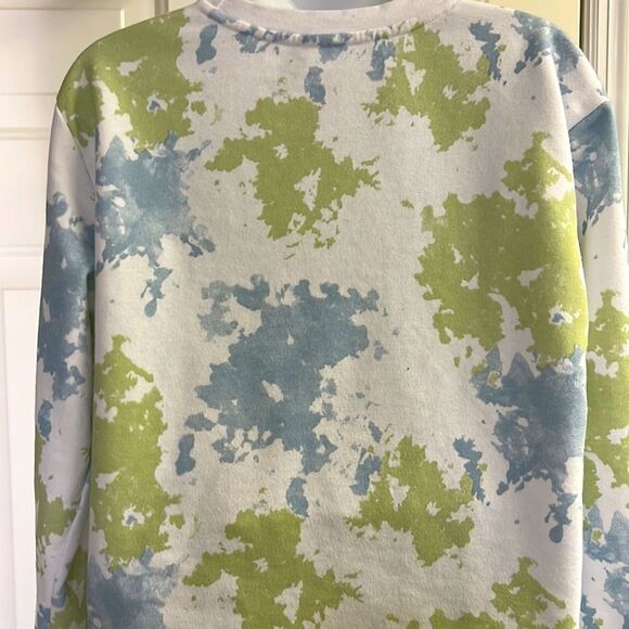 Just Be Green and Blue Tie Dye Soft and Comfy Crewneck Sweatshirt- Medium - Picture 5 of 7
